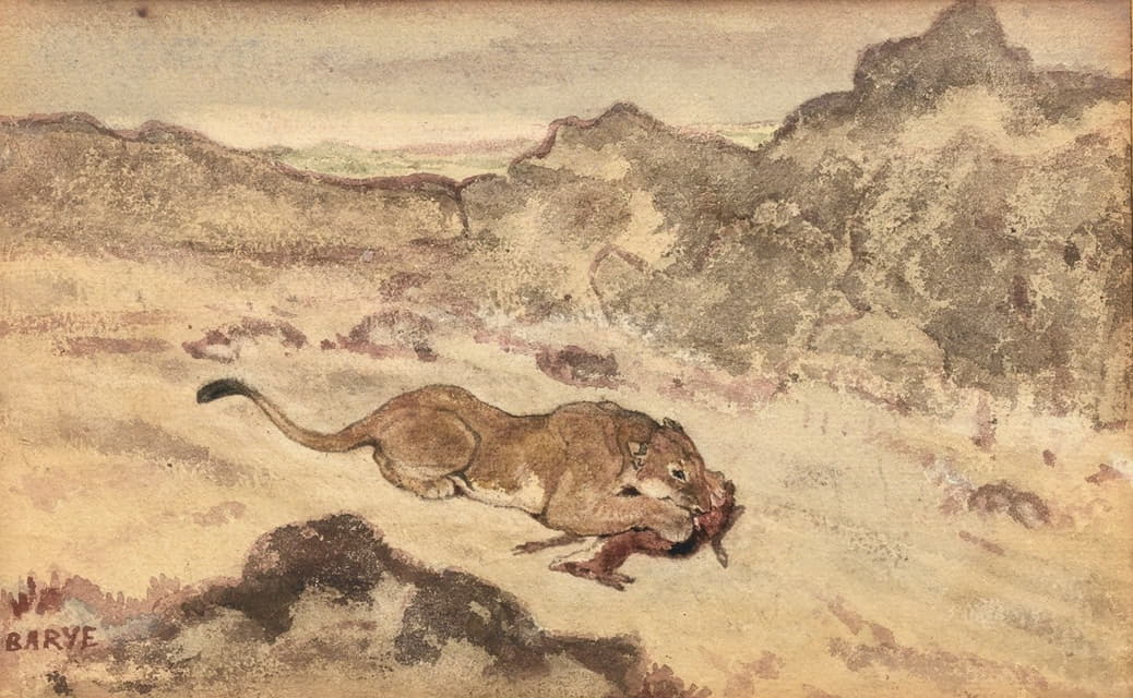 Antoine-Louis Barye - Lion Devouring A Gazelle