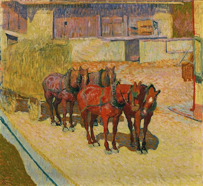 Giovanni Giacometti - Cavalli al sole