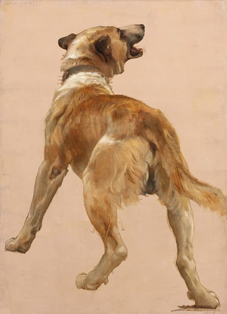 William-Adolphe Bouguereau - Study of the dog of homѐre et son guide