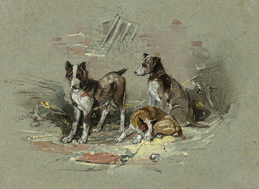 Charles B. Newhouse - Three Dogs in an Alley