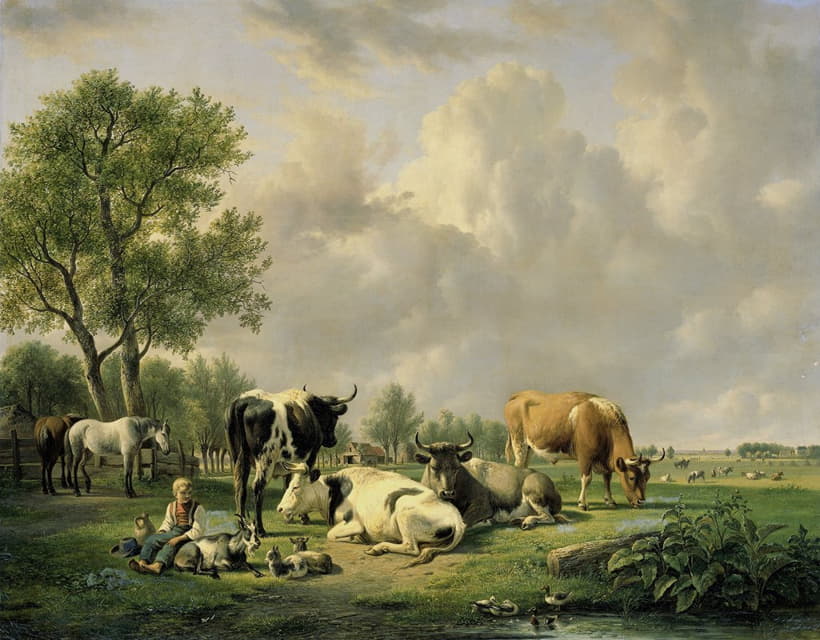 Jan van Ravenswaay - Meadow with Animals