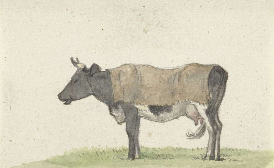 Jean Bernard - Staande koe met deken, naar links
