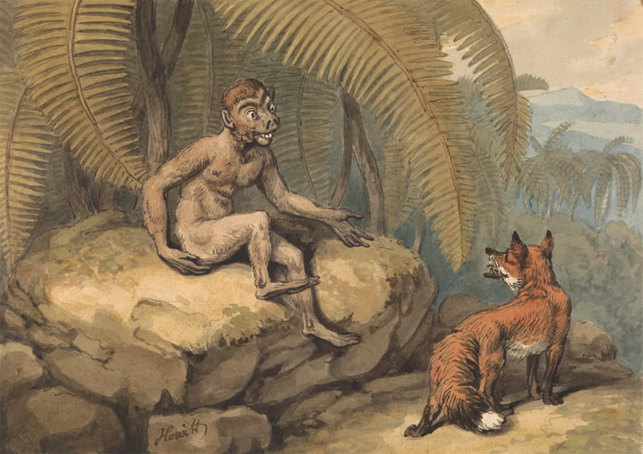 Samuel Howitt - A Monkey and a Fox