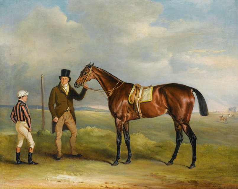 John Ferneley - The Marquis Of Cleveland’s Chorister, Winner Of The 1831 St. Leger, Held By His Trainer John Smith, With Jockey John Bartham Day, At Doncaster