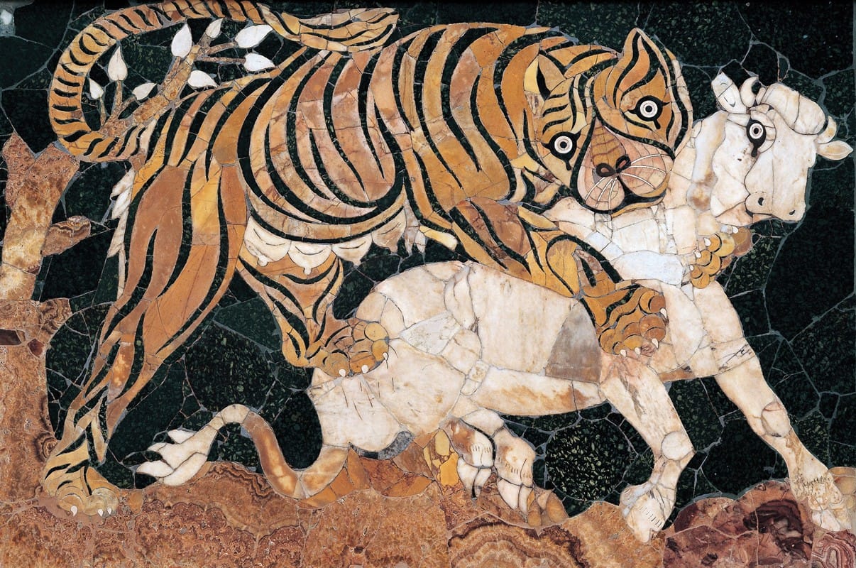 Anonymous - Tiger attacking a calf