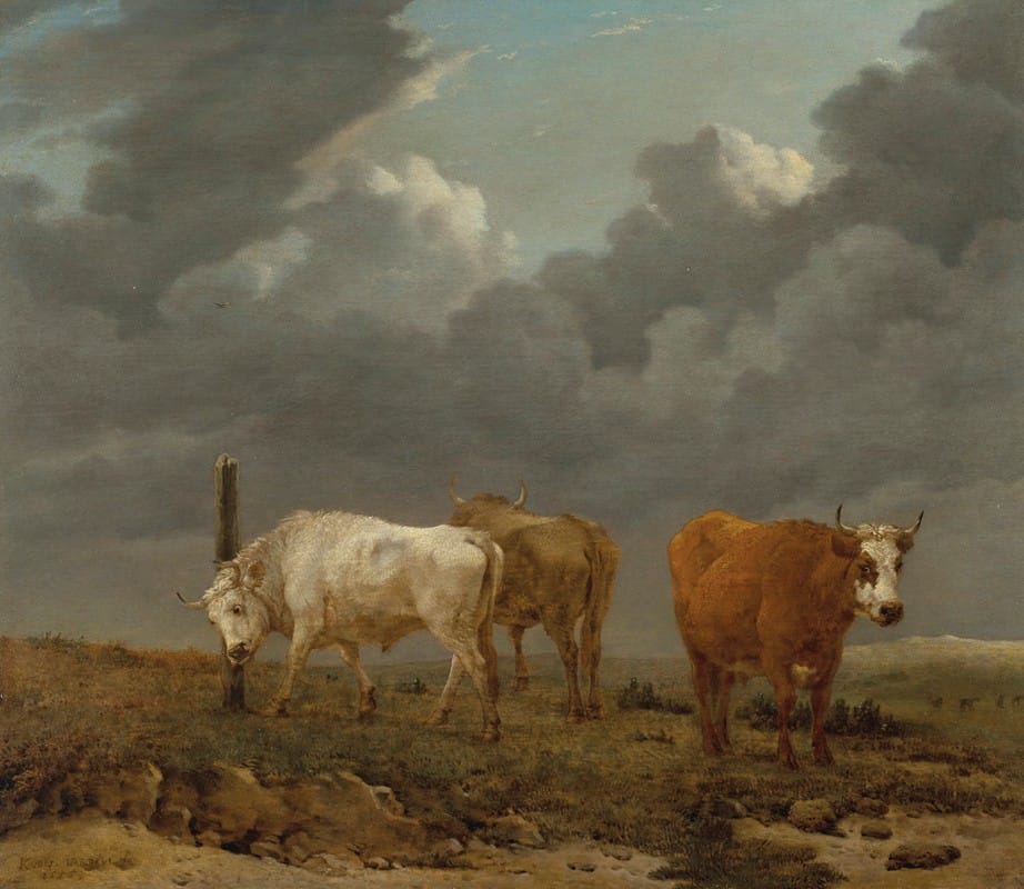 Karel Dujardin - A landscape with cattle