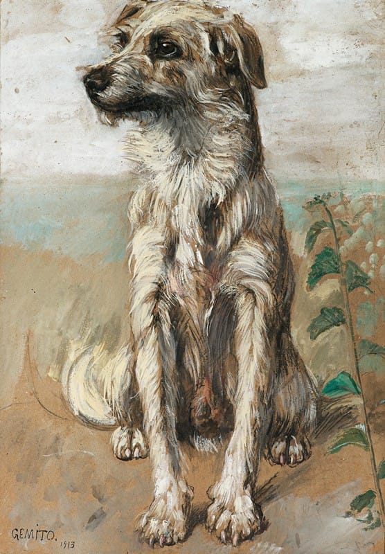 Vincenzo Gemito - Sitzender Hund