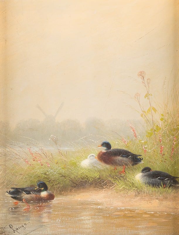 Fritz Lange - Ducks at the riverside