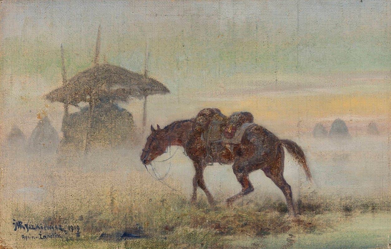 Józef Ryszkiewicz - Saddled horse