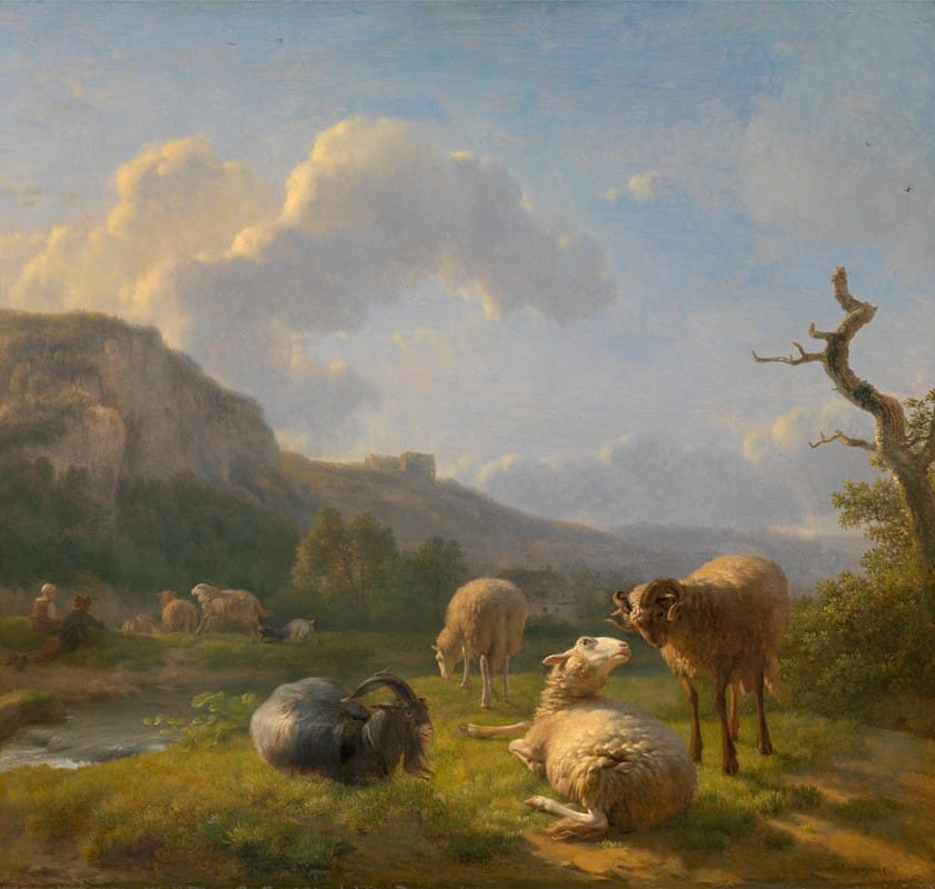 Balthasar Paul Ommeganck - Landscape with Goats and Sheep