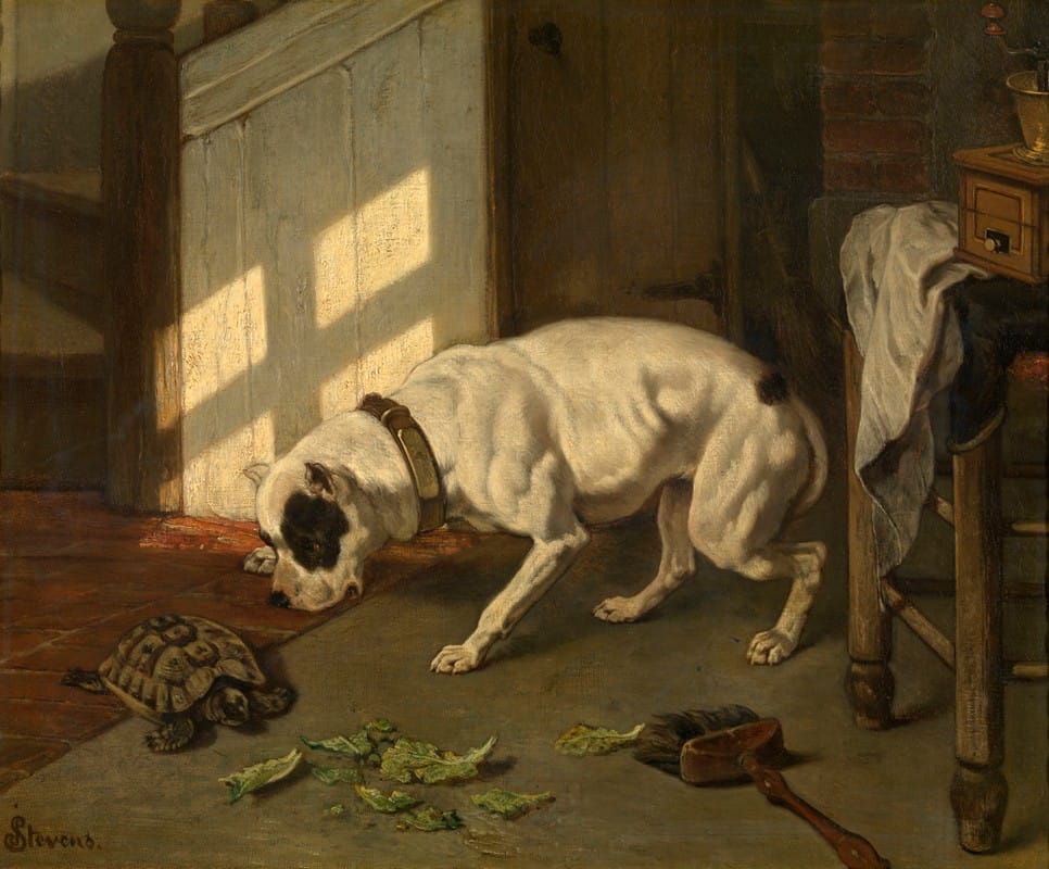Joseph Stevens - Dog with Tortoise