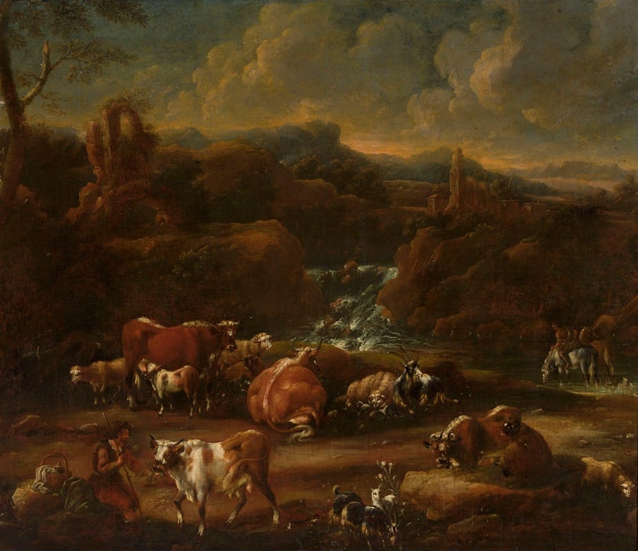 Philipp Peter Roos - Herd in the mountains