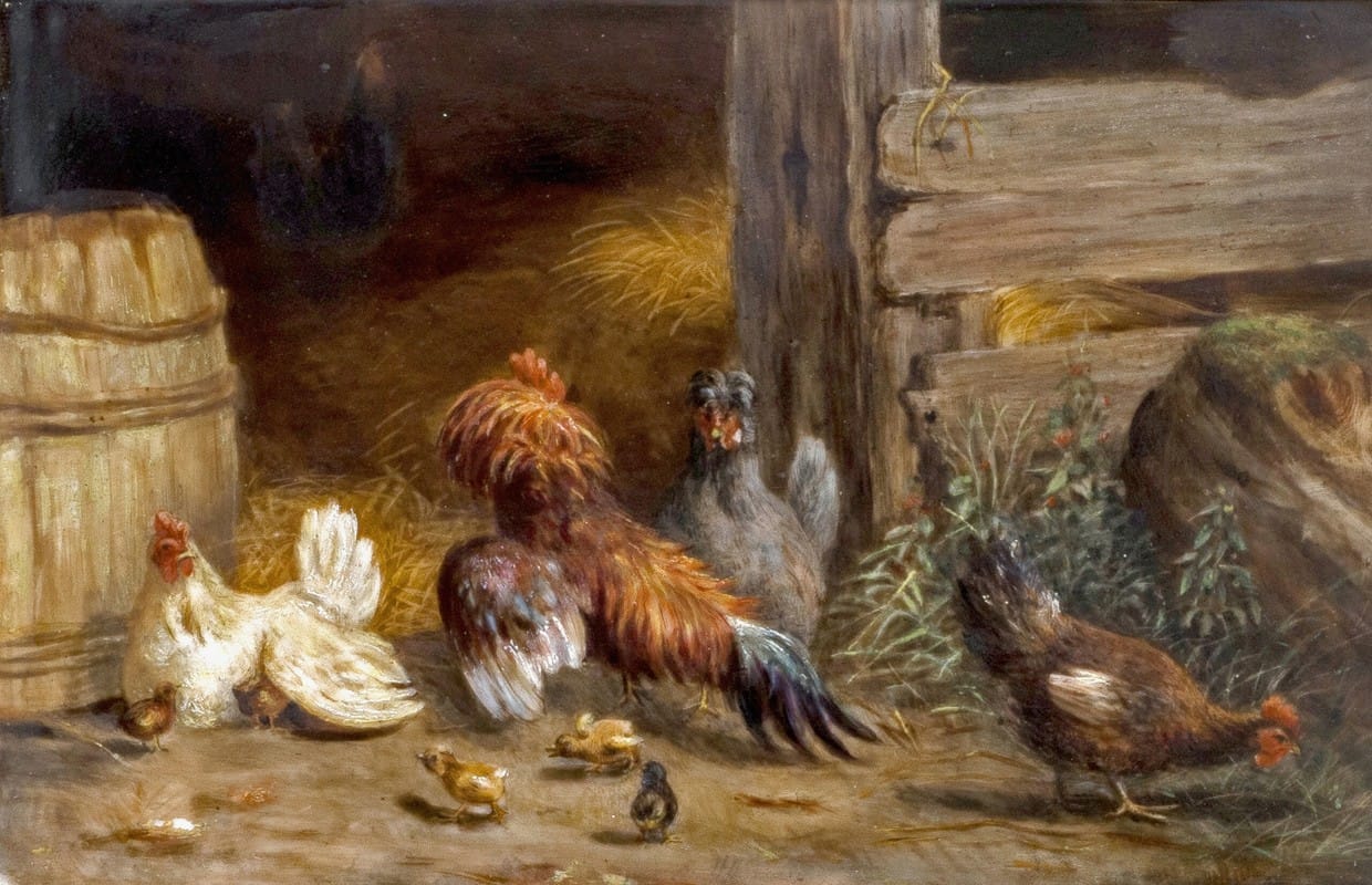 Carl Jutz - Hühner im Stall