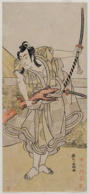Katsukawa Shunkō - Ichikawa Monnosuke II as Soga no Goro