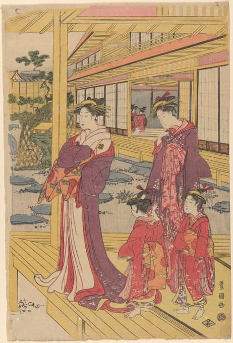 Toyokuni Utagawa - Courtesans and Attendants