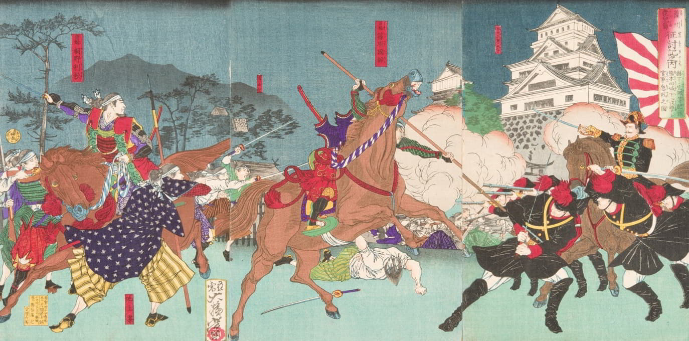 Tsukioka Yoshitoshi - Battle before Kumamoto Castle