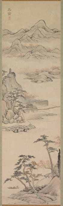 Kimura Kenkadō - Landscape with Boaters