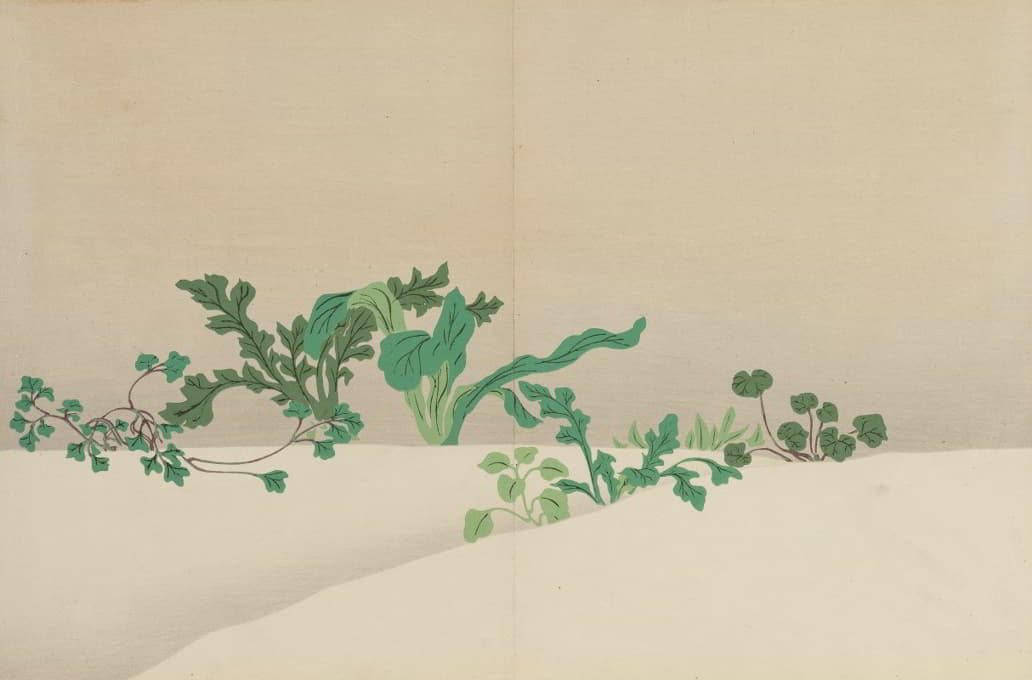Kamisaka Sekka - Seven Herbs of Early Spring (Nanagusa)
