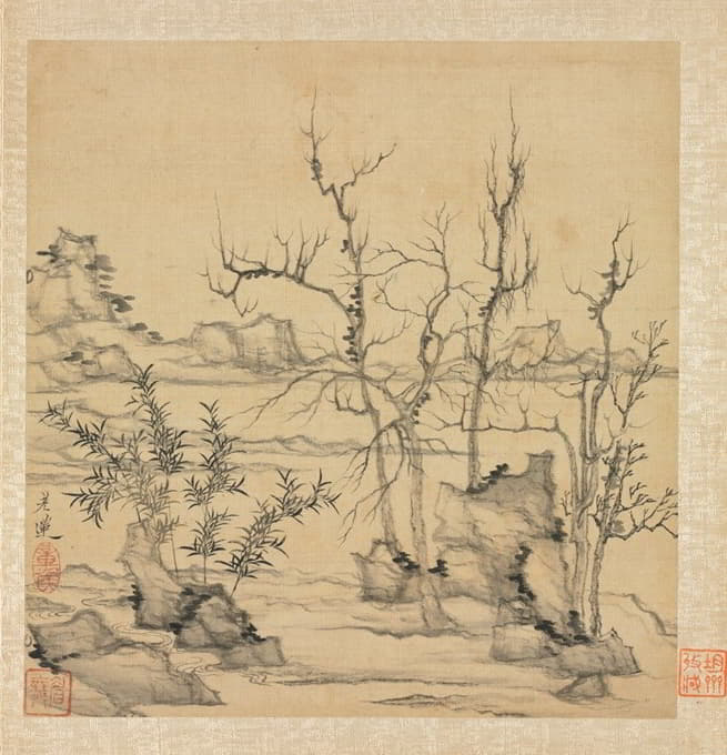Chen Hongshou - Landscape in the Style of Ni Zan