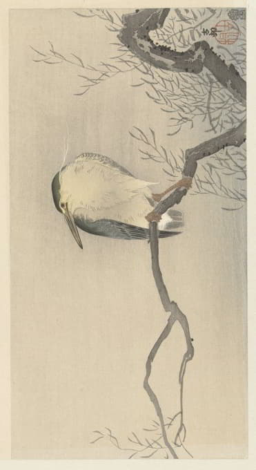 Ohara Koson - Quack on whimsical branch