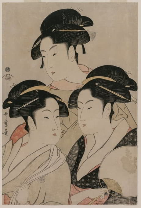 Kitagawa Utamaro - Tomimoto Toyohina, Takashimaya Ohisa, and Naniwaya Okita