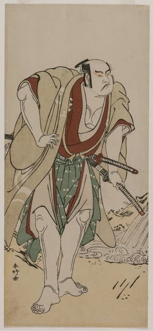Katsukawa Shunkō - Otani Hiroji III as a Samurai Standing Beside a Stream