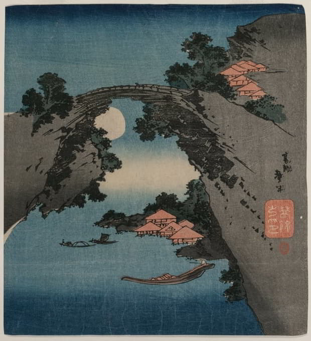 Katsushika Taito II - The Monkey Bridge