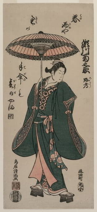 Segawa Kikunojo（Roko）持伞