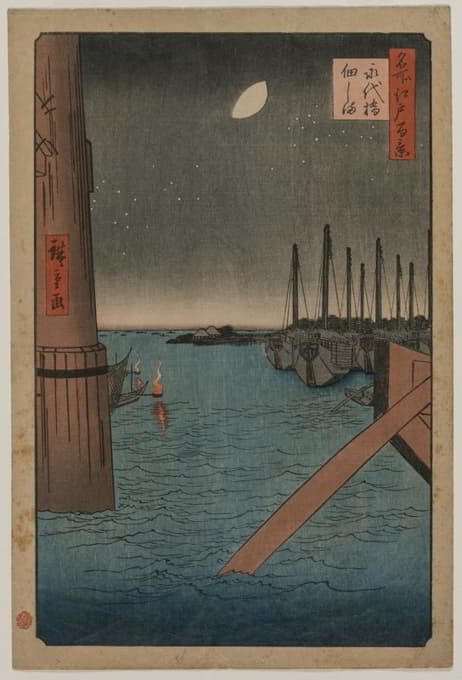 筑田岛从伊台桥出发，从江户名胜古迹的百景系列中