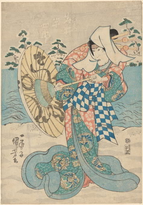 雪景；女性形象（穿着飘逸的蓝、绿、粉红长袍）