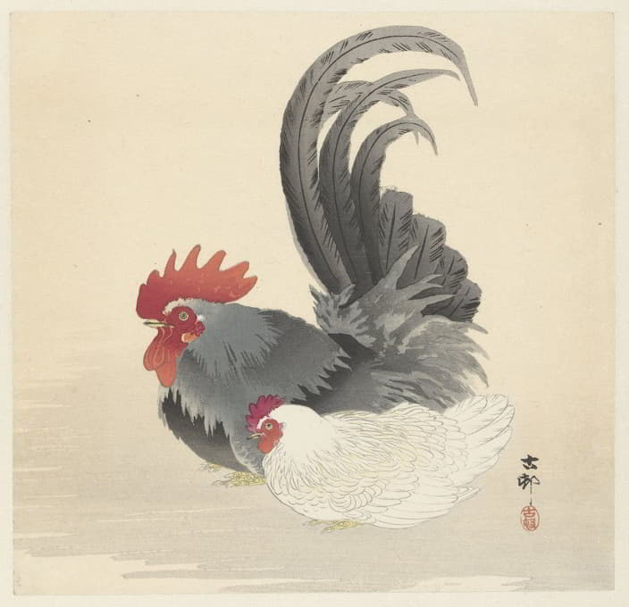 Ohara Koson - Hen and rooster