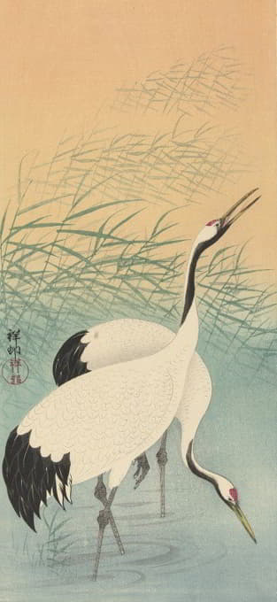 Ohara Koson - Two cranes
