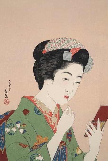 Hashiguchi Goyō - Woman Applying Rouge