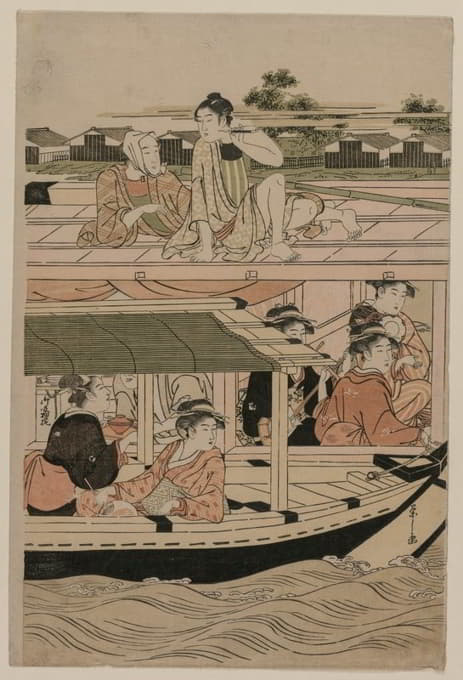 Chōbunsai Eishi - Boating Party on the Sumida River
