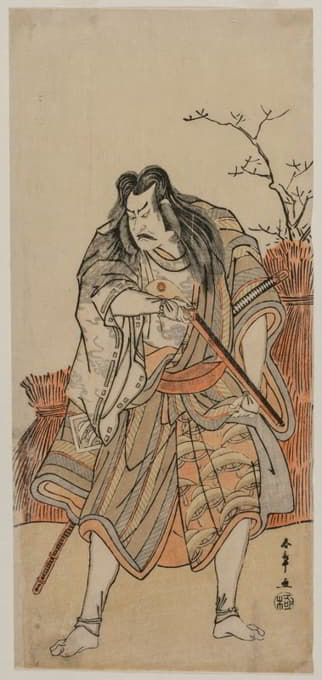 Katsukawa Shunshō - Nakajima Kanzaemon as a Lord Disguised as a Hunter with a Rifle
