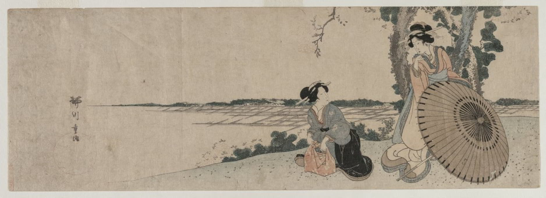 Yanagawa Shigenobu - Two Women on a Hilltop