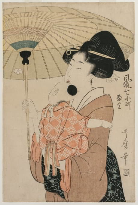 Kitagawa Utamaro - Prayers for Rain, from the series Seven Elegant Komachi