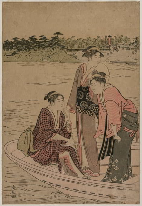 Sumida河上渡船上的乘客