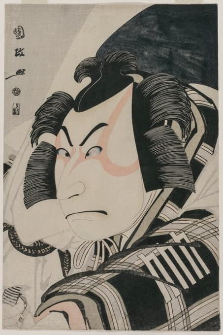 Utagawa Kunimasa - Nakamura Nakazo II as Matsuomaru in the Carriage-Stopping Scene
