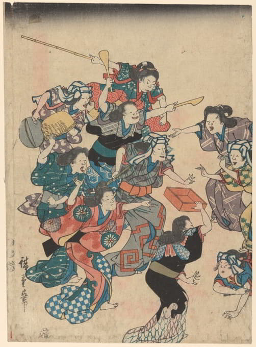 Andō Hiroshige - Servants’ Quarrel
