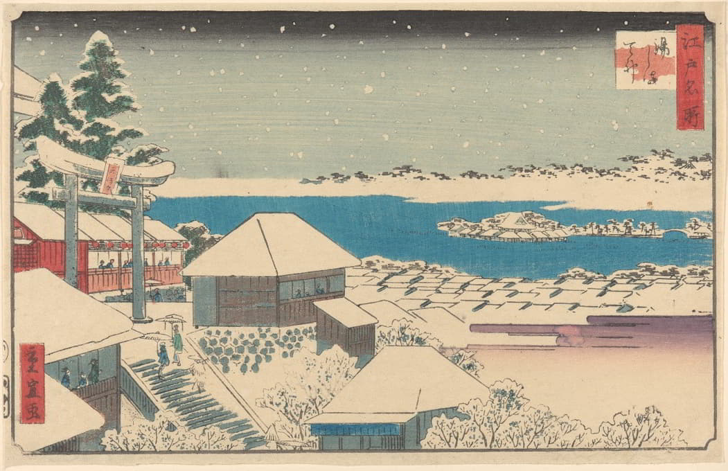 Andō Hiroshige - Temple Steps in Snow