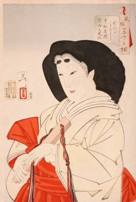 Tsukioka Yoshitoshi - Elegant; A Lady of the Imperial Court in the Kyōwa Period (1801-1803)