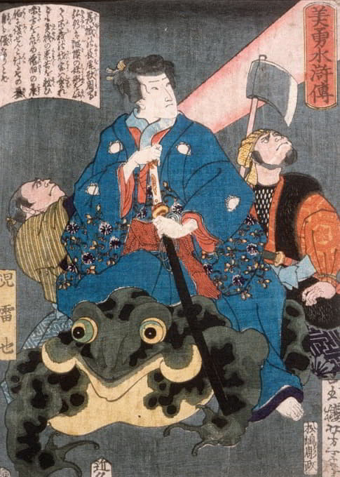 Tsukioka Yoshitoshi - Jiraiya Riding a Frog