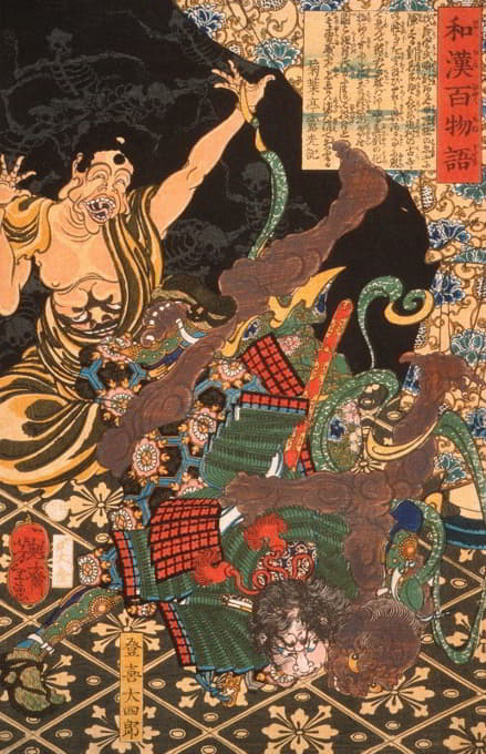 Tsukioka Yoshitoshi - Toki Daishirō Fighting the Demon