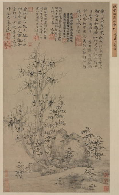 Ni Zan - Bamboo, Rock, and Tall Tree
