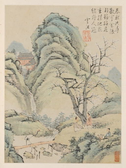 Xiao Yuncong - Album of Seasonal Landscapes, Leaf A (previous leaf 4)