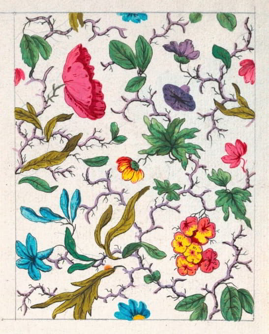 Anonymous - Floral design for printed textile Pl V