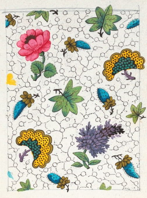 Anonymous - Floral design for printed textile Pl VIII