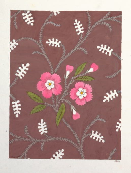 Anonymous - Floral design for printed textile Pl XL