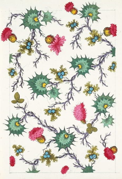 Anonymous - Floral design for printed textile Pl XV